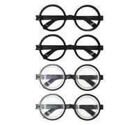 HDGSAFD Lunettes Rondes Noires Nerd, 4 Pièces, Lunettes Rétro Amusantes, Accessoires De Spectacle, Décoration
