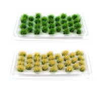 HDGSAFD Mini Simulation De Plante De Pelouse, 64 Pièces, Modèle De Maison De Poupée, Décoration d'herbe, Scène Architecturale, Accessoires De Modèle