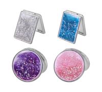 HDGSAFD Miroir Rond en 4 Pièces, Miroir De Maquillage Exquis Et À La Mode, Miroir Double Face Pliant Créatif, Miroir De Maquillage Multifonction Et Voyager Petit Miroir Pratique.