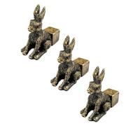 HDGSAFD Ornements De Lapin 3 Pièces, Pieds De Plateau De Plantes, Ornements en Résine d'animaux, Support De Plateau De Fleurs D'Extérieur, Décoration De Jardin