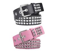 HDGSAFD Pack De 2 Ceintures Punk, Ceintures De Mode, Ceintures Décoratives Pour Vêtements, Ceintures En Cuir Pu, Ceintures Rétro