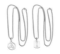 HDGSAFD Pack De 2 Colliers Pendentif Mode, Colliers Hip Hop Personnalisés, Colliers Simples, Accessoires Vestimentaires