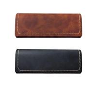 HDGSAFD Pack De 2 Étuis À Lunettes Simples, Étuis À Lunettes En Cuir Pu, Étuis À Lunettes Rétro, Étuis À Lunettes Légers, Accessoires Pour Lunettes