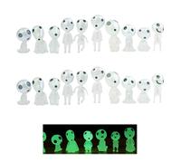 HDGSAFD Pack De 20 Fantômes Qui Brillent dans Le Noir, Esprits D’Arbre Qui Brillent dans Le Noir, Mini Ornements en Résine, Ornements De Jardin Qui Brillent dans Le Noir, Accessoires De Jardin