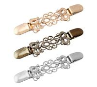 HDGSAFD Pack De 3 Pinces À Vêtements Vintage, Pinces À Vêtements En Métal, Pinces À Foulard, Pinces Cardigan, Pinces De Décoration De Vêtements, Pinces À Manteau En Strass