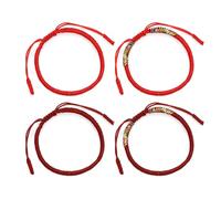 HDGSAFD Pack De 4 Bracelets Tressés Rouges, Bracelets Chanceux Ajustables, Unisexe, Bracelets D'Amitié, Bracelets Couple