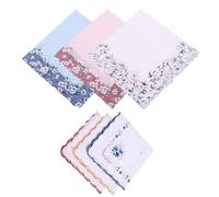 HDGSAFD Pack de 6 Mouchoirs Fleuris Vintage en Coton Imprimés - Pochettes Pratiques et Douces pour Femme