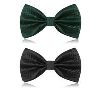 HDGSAFD Paquet De 2 Nœuds Papillons, Nœud Papillon Classique À Carreaux Pour Hommes, Nœud Papillon Simple De Couleur Unie, Col Réglable, Fleur, Accessoires Vestimentaires