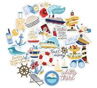 HDGSAFD Paquet De 30 Autocollants De Croisière, Autocollants De Dessin Animé Mignons pour La Décoration, Autocollants De Décoration De Bagages Et De Carnets De Bricolage, Autocollants De Voyage Frais