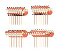 HDGSAFD Plug-Ins Renard 32 Pièces, Plug-Ins Animaux De Dessin Animé Mignon, Plug-Ins De Décoration De Gâteaux, Accessoires De Décoration De Gâteaux DIY