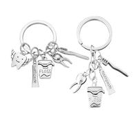 HDGSAFD Porte-Clés sur Le Thème Dentaire 2 Pièces, Porte-Clés Dentiste, Porte-Clés Cadeaux, Porte-Clés Créatifs en Métal, Accessoires De Sac À Dos
