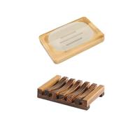 HDGSAFD Porte-Savon en Bois 2 Pièces, Porte-Savon De Vidange, Accessoires De Rangement De Salle De Bain, Accessoires De Salle De Bain