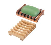 HDGSAFD Porte-savon en bois, porte-savon filtre à eau, accessoires de cuisine et de salle de bain, Lot de 2, Rectangulaire, Charcoal, Wood