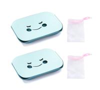 HDGSAFD Porte-Savons 2 Pièces Et Filets en Mousse 2 Pièces, Porte-Savons Personnalisés Créatifs, Porte-Savons Mignons, Porte-Savons De Vidange, Accessoires De Salle De Bain