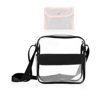 HDGSAFD Sac à Bandoulière Transparent Étanche - Réglable, Avec Sac de Rangement, Pour Voyage - Noir, Taille