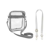 HDGSAFD Sac à bandoulière transparent, sac de rangement de voyage avec bandoulière réglable, étanche, multifonction, pour les voyages et la vie quotidienne, Ornement gris transparent