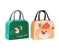 HDGSAFD Sac À Lunch pour Enfants De 2 Pièces, Sac Fourre-Tout Multifonctionnel, Mignon Déjeuner Imprimé, Sac De Rangement Amusant, Sac À Lunch Pratique De Camping en Plein Air.