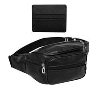 HDGSAFD Sac À Taille pour Hommes Et Couverture De Carte 1 Pièce, Sac De Taille en Cuir, Sac À Taille À La Mode Et Simple, Fournitures en Plein Air, Sac À Taille À Grande Capacité.