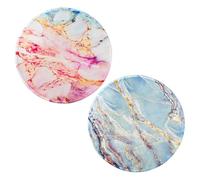 HDGSAFD Tapis De Souris Motif Marbre 2 Pièces, Tapis De Souris Rond, Tapis De Souris Antidérapant, Fournitures De Bureau, Accessoires De Bureau