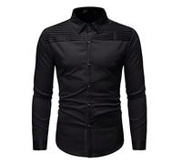 Hdhdeueh Chemise de smoking blanche pour homme - Pour mariage et marié, Noir , XL