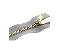 Hdhfjks Fermetures à glissière en métal à Verrouillage Automatique, 10/13/15/18/20 cm, 5 pièces, 3#, pour Couture de vêtements, Laiton,Gris,10 cm