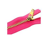 Hdhfjks Fermetures à glissière en métal à Verrouillage Automatique, 10/13/15/18/20 cm, 5 pièces, 3#, pour Couture de vêtements, Laiton,Rose,18 cm