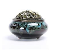HDICUHNANU Brûleur d'encens Chinois Brûleurs D'encens en Céramique Portable Porcelaine Encensoir Bouddhisme Porte-encens Maison Thé Yoga Studio Porte-encens(Blue)