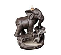 HDICUHNANU Brûleur d'encens Chinois Éléphant en Céramique Porte-encens Backflow Brûleur D'encens Figurine Porte-cônes Décor À La Maison Porte-encens(A)