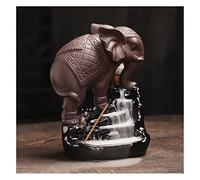 HDICUHNANU Brûleur d'encens Chinois Éléphant en Céramique Porte-encens Backflow Brûleur D'encens Figurine Porte-cônes Décor À La Maison Porte-encens(C)