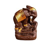 HDICUHNANU Brûleur d'encens Chinois Éléphant en Céramique Porte-encens Backflow Brûleur D'encens Figurine Porte-cônes Décor À La Maison Porte-encens(B)
