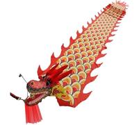 HDICUHNANU Costume de Danse Dragon Chinois Danse Coloré en Soie, Accessoires De Spectacle sur Scène du Nouvel an, Artisanat Lion Nouvel an Chinois(D,12m)