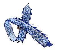 HDICUHNANU Costume de Danse Streamer Dragon Dance en Soie, Équipement De Divertissement Danse du Lion, Ruban Fitness Plein Air, Parfait Et Réaliste Nouvel an Chinois(Blue,6m/19.7ft)