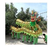 HDICUHNANU Costume de Danse Tissu Satiné en Plastique pour Danse du Lion, 18m/32,8 Pieds, Accessoires De Dragon Chinois pour 10 Personnes, Sport Plein Air Nouvel an Chinois(Grün)