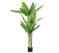 HDICUHNANU Fausse Verte Bananier Artificiel Grandes Plantes Tropicales Fausses Feuilles en Plastique Monstera Musa Arbre pour Salon Chambre Fake Trees(180cm)