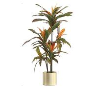 HDICUHNANU Fausse Verte Plantes Artificielles Fer Rouge Bord Arbre Verdure À Grande Échelle Faux Arbres pour Salon Ameublement De Sol Intérieur Fake Trees(116cm)
