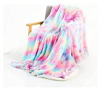 HDICUHNANU Plaid Chaud Couvertures molletonnées Douces Arc-en-Ciel colorées, couvertures décoratives drôles Mignonnes de lit Flanelle, pour Le Sofa Boutis(D,130 * 160cm)