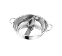 HDICUHNANU Shabu Hot Pot Casserole à Soupe Poêle Chaude Shabu Divisée en Acier Inoxydable, Poignée Creuse for Cuisinière À Induction, Four Gaz Chauffage Rapide(34cm)