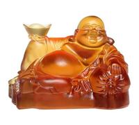 HDICUHNANU Statue de Bouddha en Méditation Thaïlande Bouddha Riant, Maitreya, Petite Statue De en Verre, Porte-Bonheur, Décoration Tableau Bord Voiture, Bureau Et Maison la Terrasse