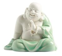 HDICUHNANU Statue de Bouddha en Méditation Thaïlande Petite Statue De Bouddha Rieur en Céramique, Chanceux Et pour La Chance Prospérité la Terrasse(C)