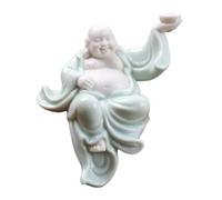 HDICUHNANU Statue de Bouddha en Méditation Thaïlande Petite Statue De Bouddha Rieur pour La Bonne Chance, Heureux en Céramique pour Décoration Maison la Terrasse(Money Buddha)