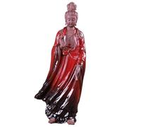 HDICUHNANU Statue de Bouddha en Méditation Thaïlande Sculpture De Décoration 16.5 Pouces, Bodhisattva, Bouddha Méditant, Paix, Harmonie, pour La Maison Et L'extérieur la Terrasse(Rot)