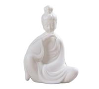 HDICUHNANU Statue de Bouddha en Méditation Thaïlande Statue De Bouddha 4.3 Pouces, Statues Méditation en Céramique Blanche, Ornements sur La Voiture, Décoration Maison la Terrasse(A)