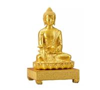 HDICUHNANU Statue de Bouddha en Méditation Thaïlande Statue De Bouddha 9,2 Pouces avec Base en Laiton Assis pour La Décoration Maison, du Salon Et Bureau la Terrasse(Gold)
