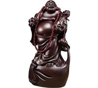 HDICUHNANU Statue de Bouddha en Méditation Thaïlande Statue De Bouddha en Bois, Sculpture Méditation, Décor Spirituel, pour Chambre, Bureau, Intérieur la Terrasse(B)