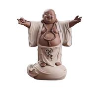 HDICUHNANU Statue de Bouddha en Méditation Thaïlande Statue De Bouddha en Céramique 12.2 Pouces, Sculpture avec Grand Ventre, Riant, pour La Maison Et Le Bureau, Décoration la Terrasse(E)