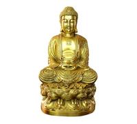 HDICUHNANU Statue de Bouddha en Méditation Thaïlande Statue De Bouddha en Laiton, 15.7 Pouces, Figurine Assise pour La Décoration Maison Et du Bureau la Terrasse