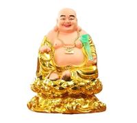 HDICUHNANU Statue de Bouddha en Méditation Thaïlande Statue De Bouddha en Résine, Riant, Porte-Bonheur, Gros Ventre, Figurine Heureuse pour La Décoration Maison la Terrasse(C,12in)