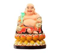 HDICUHNANU Statue de Bouddha en Méditation Thaïlande Statue De Bouddha en Résine, Riant, Porte-Bonheur, Gros Ventre, Figurine Heureuse pour La Décoration Maison la Terrasse(D,12in)