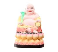 HDICUHNANU Statue de Bouddha en Méditation Thaïlande Statue De Bouddha en Résine, Riant, Porte-Bonheur, Gros Ventre, Figurine Heureuse pour La Décoration Maison la Terrasse(E,19in)