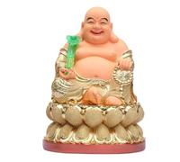 HDICUHNANU Statue de Bouddha en Méditation Thaïlande Statue De Bouddha en Résine, Riant, Porte-Bonheur, Gros Ventre, Figurine Heureuse pour La Décoration Maison la Terrasse(A,12in)